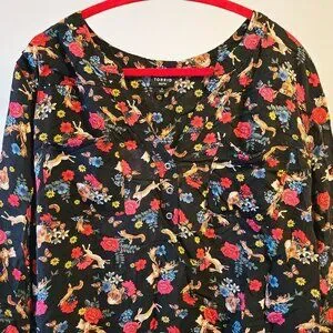 Torrid Rabbit torrid | Tops | Torrid Harper Pullover Blouse Challis Animal Floral ...